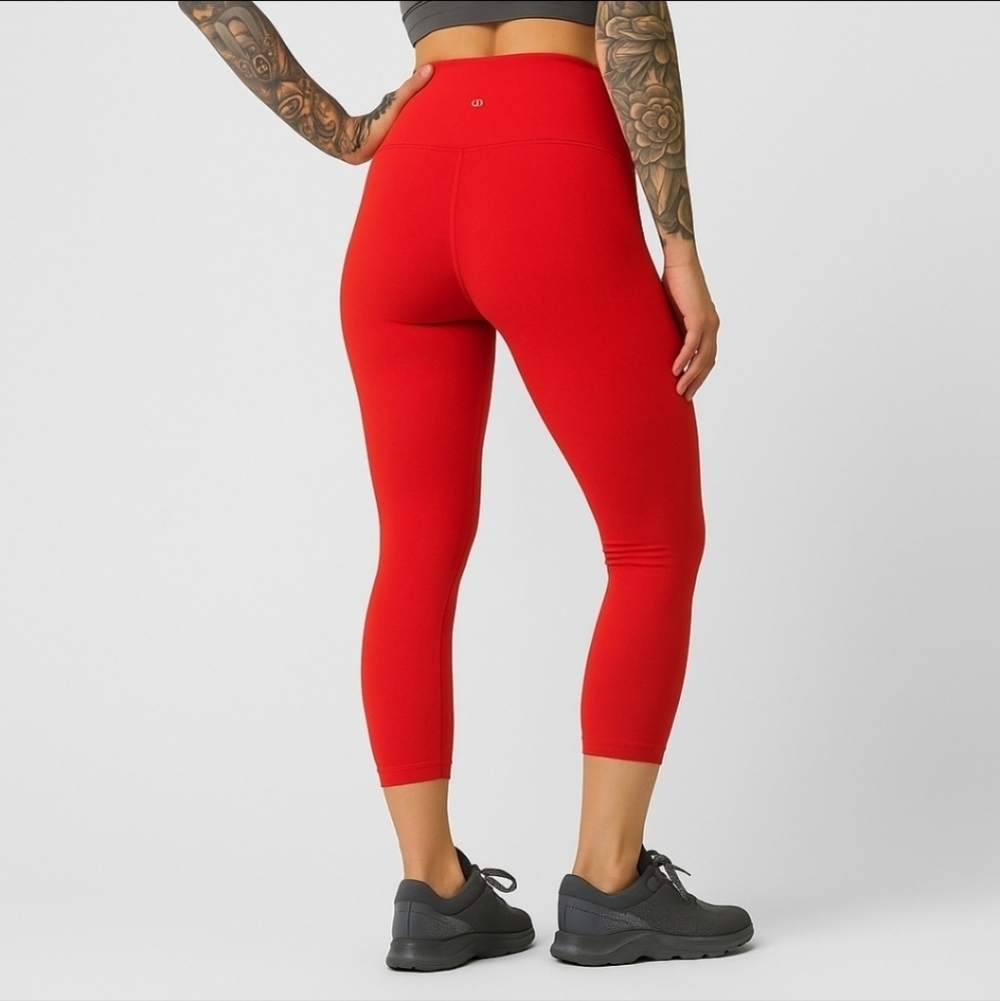 Lululemon Pace Rival High-Rise Crop 22"Dark Red First Release Sz 6